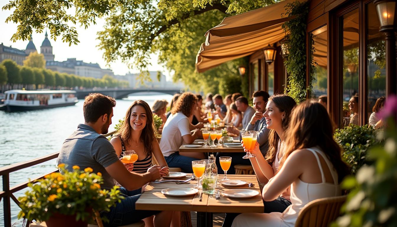 découvrez les meilleures terrasses sur péniches à paris et en île-de-france en 2026. profitez de nos adresses coup de cœur pour une expérience unique au fil de l'eau.