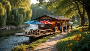 la guinguette de castres quitte les rives de l’agout pour s’installer dans le cadre verdoyant du parc des cèdres, offrant une nouvelle ambiance conviviale et festive.